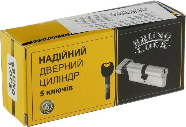 Цилиндр Bruno 50x40 ключ-вороток 90 мм хром
