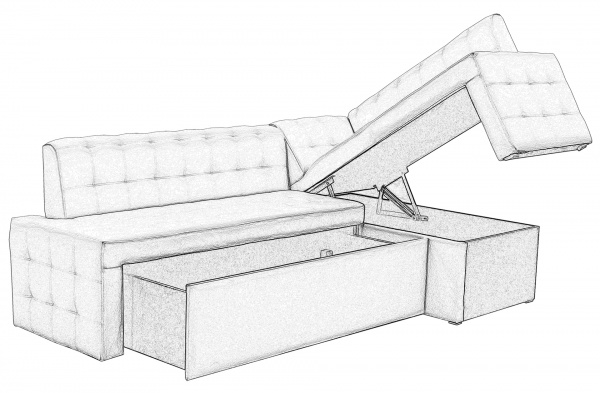 Уголок кухонный Кедр КАРАТ Г / светло-бежевый 