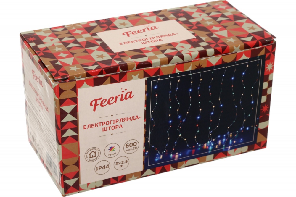 Электрогирлянда-штора светодиодная (LED) 600 ламп 3 м (EP-2106 (MULTI))