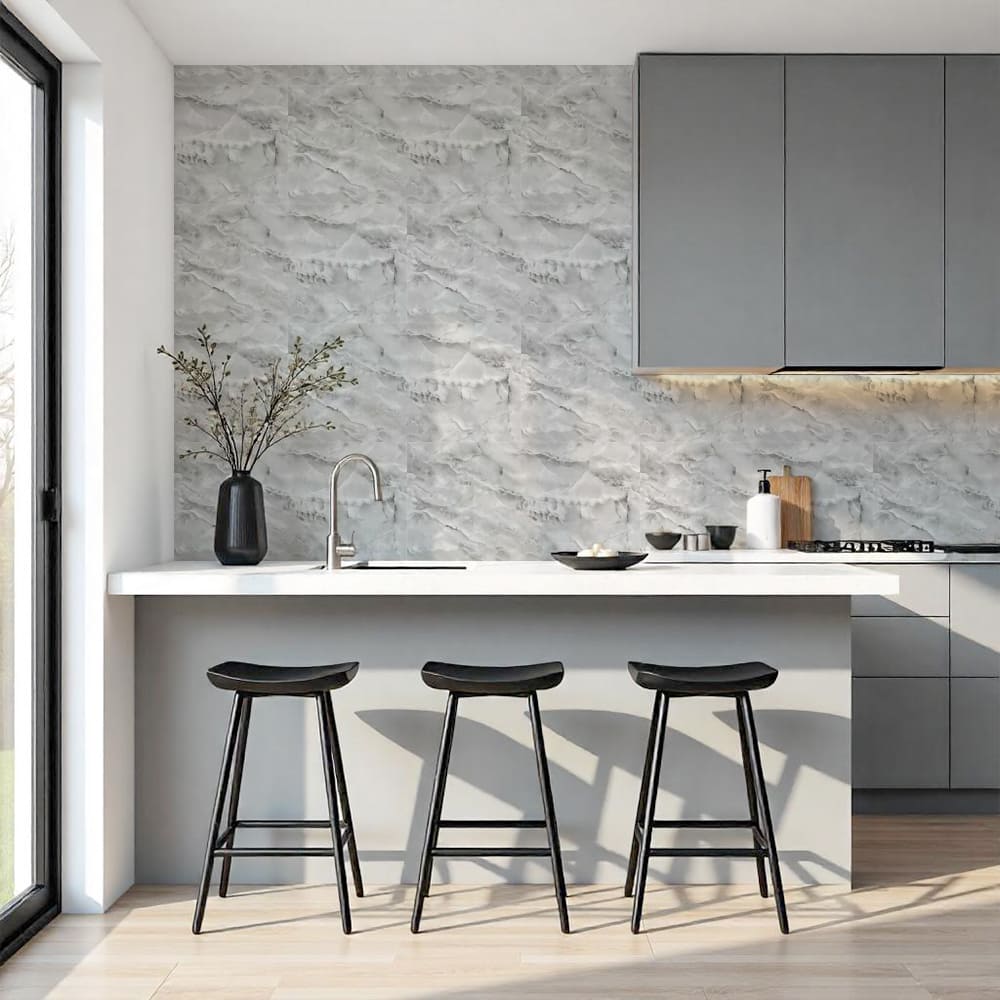 3D-панель с ПВХ самоклеящаяся Sticker Wall мрамор серый 600х300х2 мм (SW-00001681)