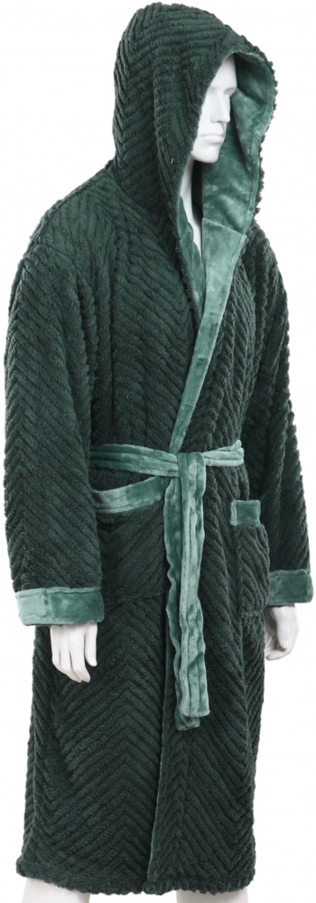 Халат мужской La Nuit с капюшоном Basel р. L зеленый