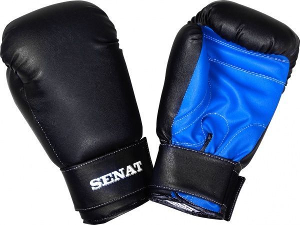 Боксерские перчатки SENAT 12oz 1512-blk/bl черный с синим