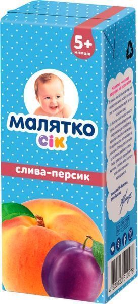 Сік Малятко Слива-персик 200 мл