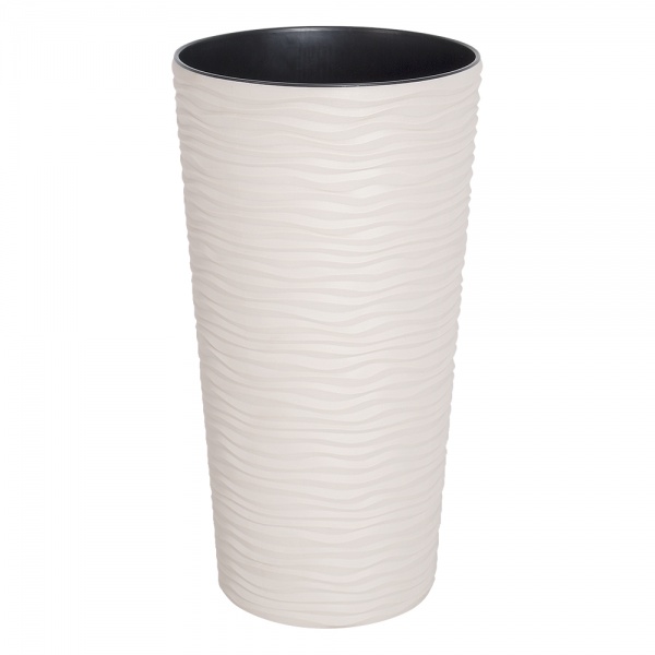 Вазон пластиковий Алеана Ф'южн круглий 22 л біла троянда 