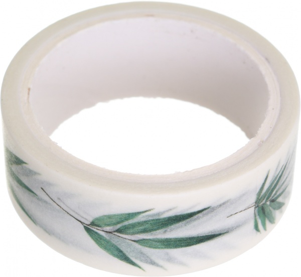 Скотч декоративный Green leaves 15х5 мм