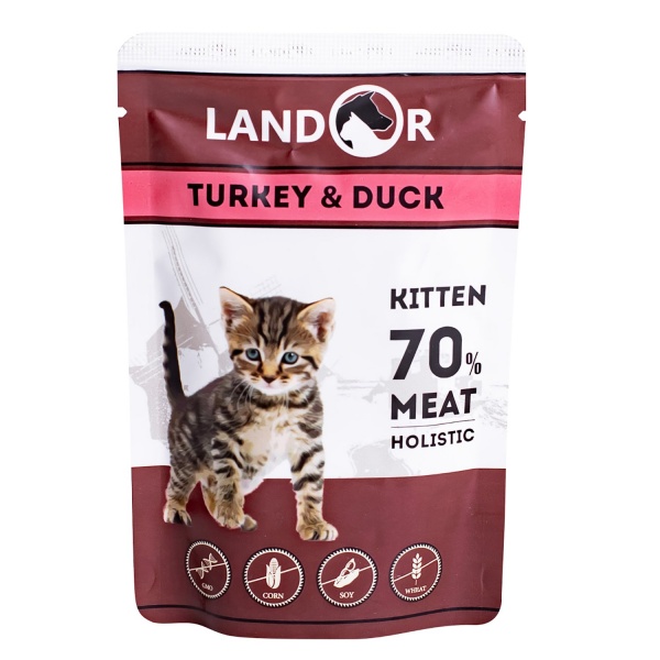 Консерва для котят LANDOR Kitten Индейка и утка 85 г