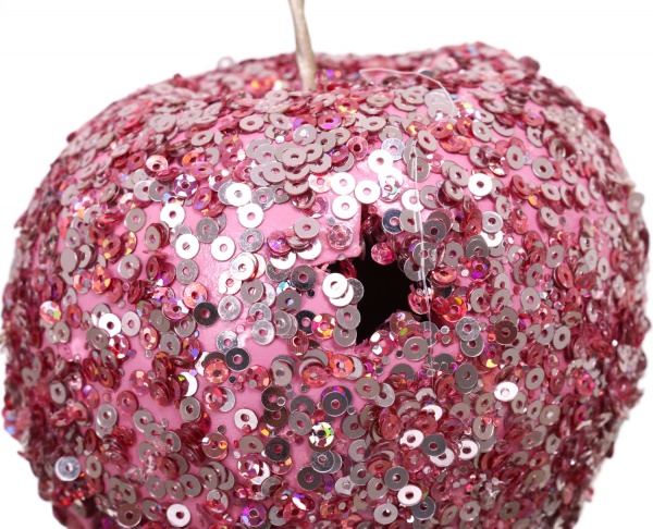 Елочная игрушка с подсветкой в форме яблока 85х85х75 мм ALX616190 