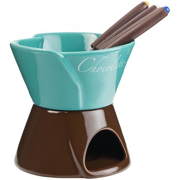 Набір для фондю Twist синій/коричневий