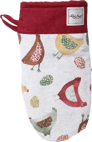 Варежка-прихватка Курочки 15x29 см светло-серый La Nuit 