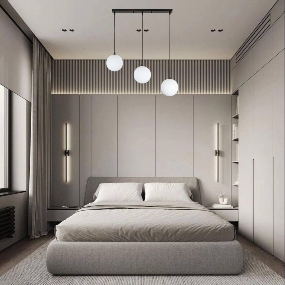 Люстра підвісна Геотон MILK-3ML 3x40 Вт E27 чорно-білий 49659