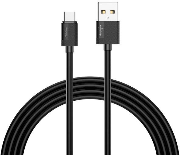 Кабель T-PHOX USB Type-C 1.2 м чорний (T-C801 black) Nets 
