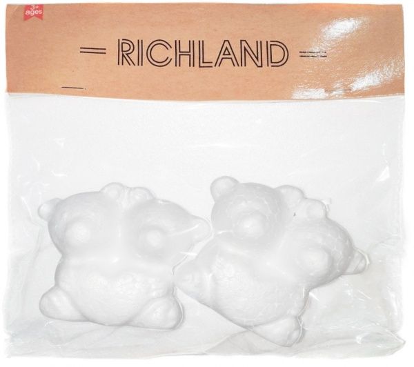 Декоративний виріб для розфарбовування з пінопласту у вигляді ведмедя з сердцем 7см Річ-Ленд