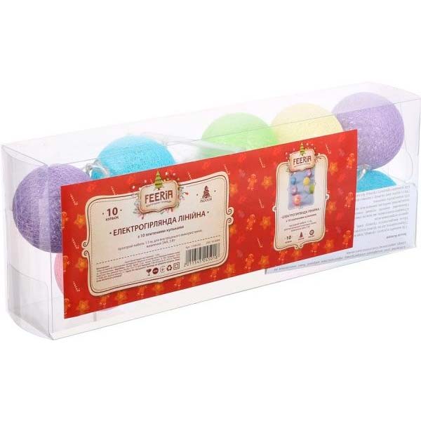 Электрогирлянда линейная Феєрія Плетеные шарики DEC-16-0084 встроенный светодиод (LED) 10 ламп 1,5 м