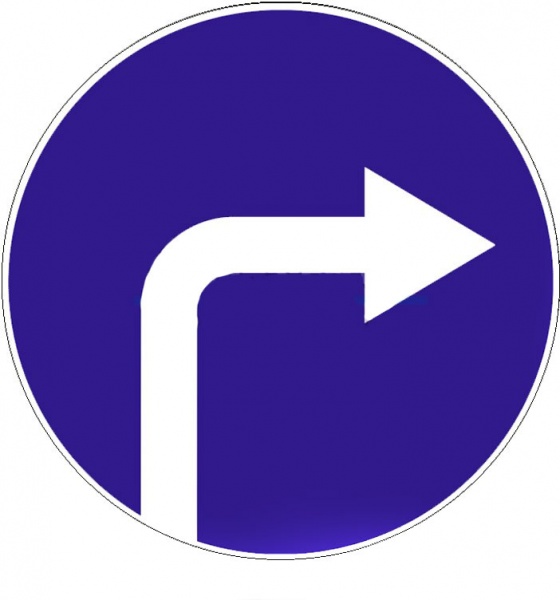 Знак дорожный Євро знак Движение направо 4.2 