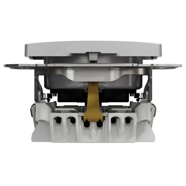 Розетка силовая с заземлением Schneider Electric Sedna Design со шторками без крышки алюминий SDD113022