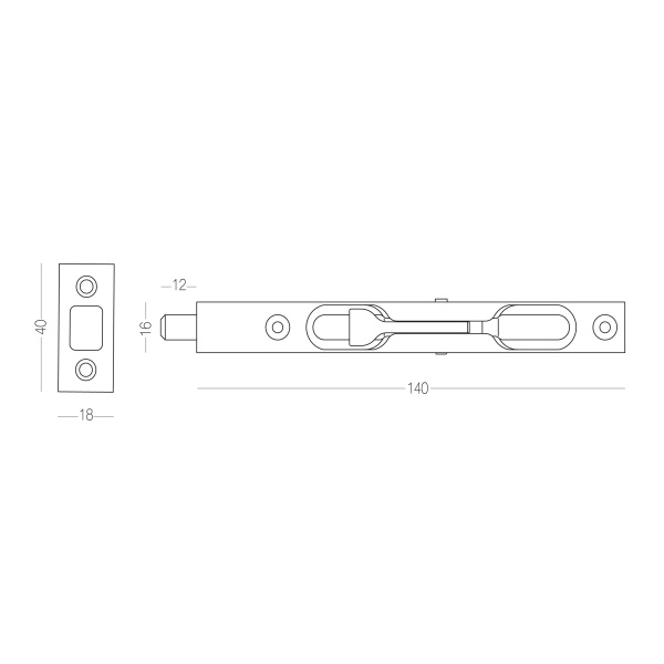Шпингалет врезной торцевой C-140 SN MVM C-140 Black черный
