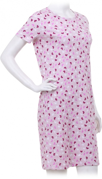Сукня домашня жіноча Flis clothes Серденько р. S рожевий із принтом 