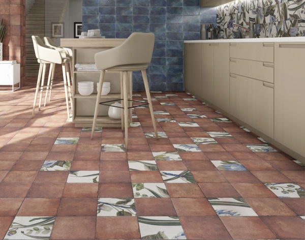 Плитка Mainzu Боттега Петчвуд Блу Ливс Декор 20x20 