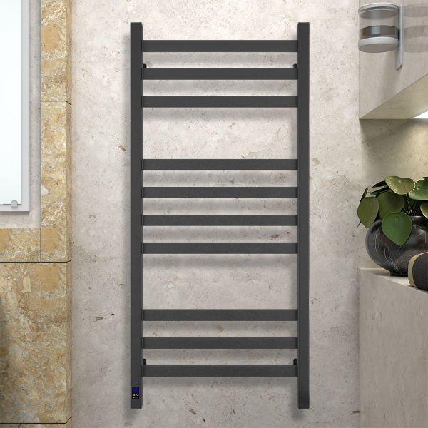 Рушникосушарка електрична NAVIN Авангард 480х1000 мм Sensor права з таймером чорний муар (12-228053-4810) 