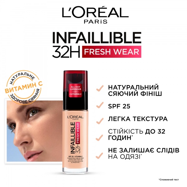 Тональная основа L'Oreal Paris Infallible 200 natural beige 30 мл