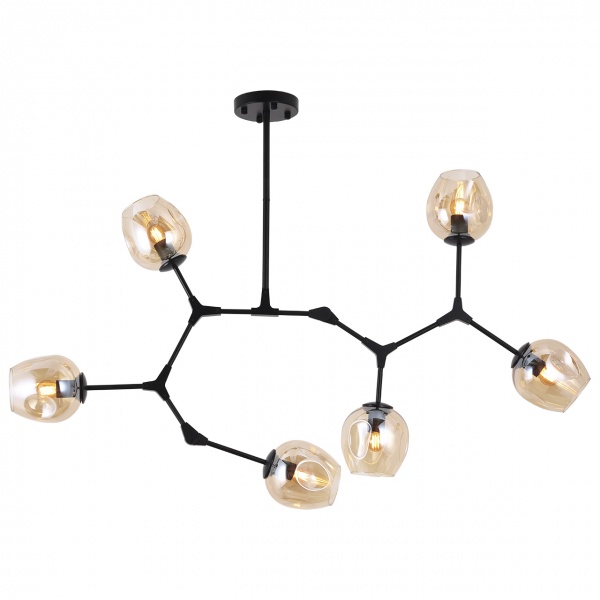 Люстра потолочная Hopfen CONNECTIX-6 BK 6xE27 черный 