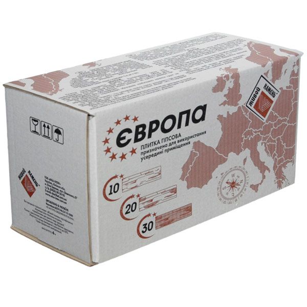 Плитка гіпсова кутник Живий камінь Європа 10 1,2 пог.м