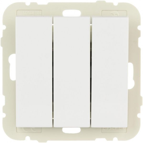 Вимикач триклавішний Efapel Logus без підсвітки 10 А 250В IP20 білий