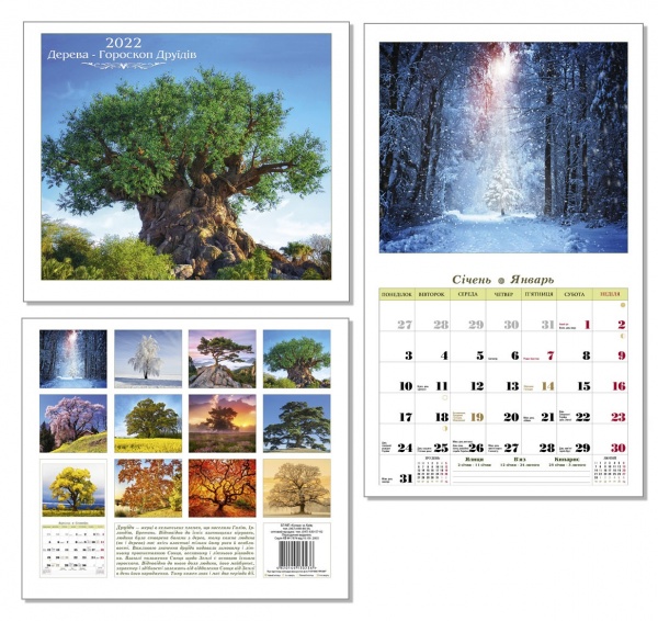 Календарь перекидной КОЛАЖ Живописная природа (Деревья) 2022