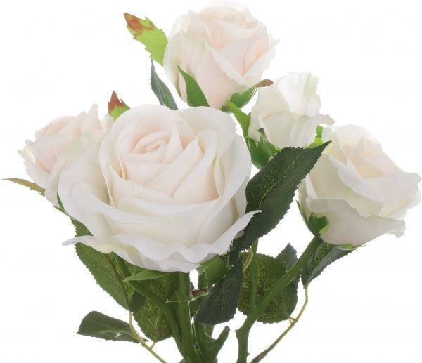 Букет роз 5 цветков бело-розовый
