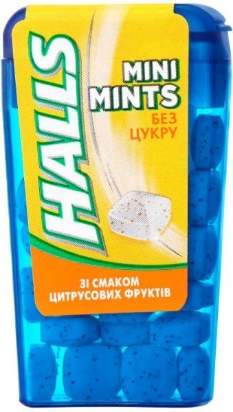 Леденцы Halls Mint mini зі смаком Цитрусових фруктів 12,5 г 