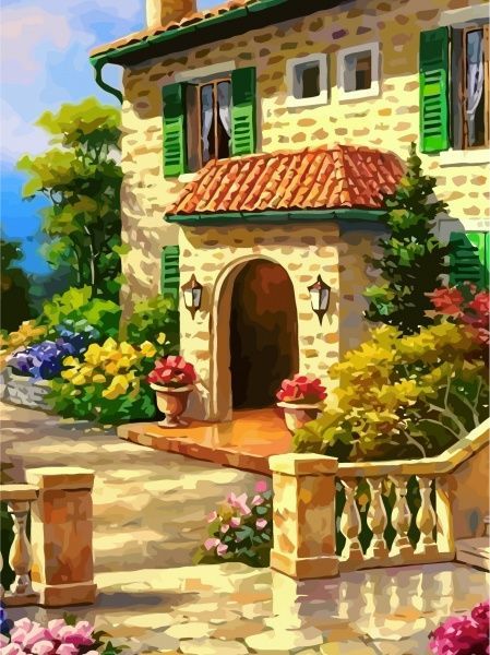 Холст на картоне с контуром Пейзаж №33 30x40 см Rosa Start 