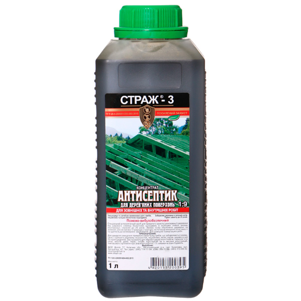 Антисептик STRAZH Страж-3 концентрат 1:9 зеленый 1 л