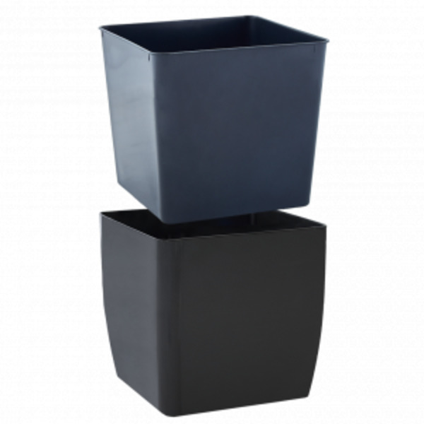 Вазон пластиковий Алеана Квадро низький 27,0х27,0х26,0 см квадратний 14 л граніт (115085) 