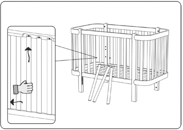Кроватка детская Veres ЛД5 Монако бело-серый 05.3.1.211.17