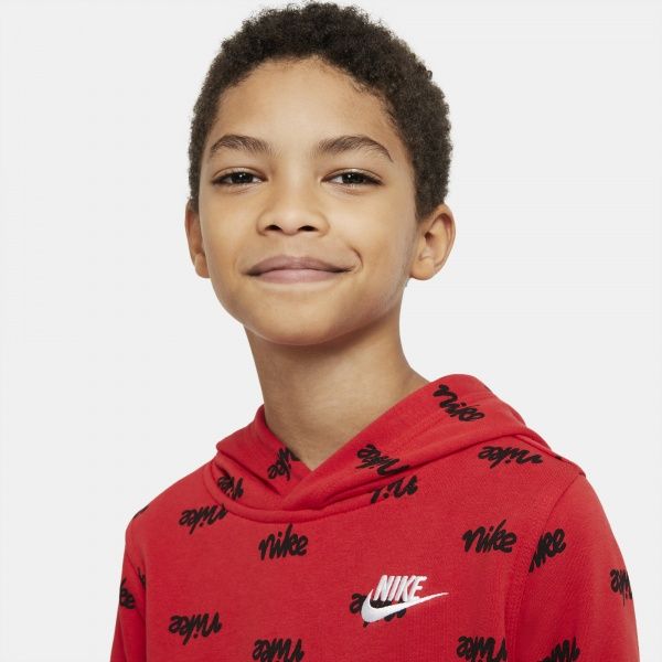 Джемпер Nike B NSW SCRIPT AOP PO DB3257-657 р. S червоно-чорний