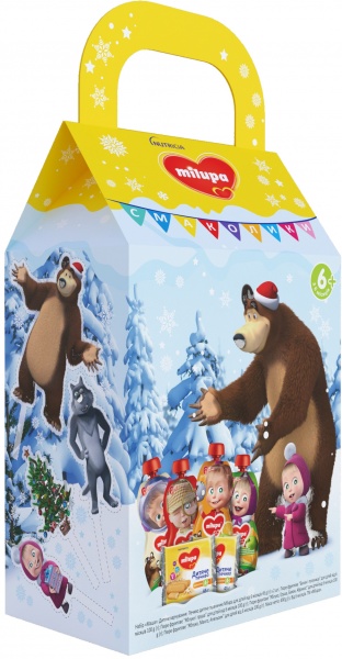 Набір Milupa дитяче пшеничне печіво 45 г х2 шт. + дитяче пюре фруктове МВ 100 г х 4 шт.