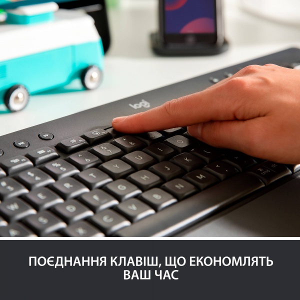 Клавіатура бездротова Logitech Signature K650 - Ua (920-010945) graphite 