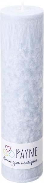 Свічка Циліндр пальмова блакитна 6х26 см ТМ FAYNE