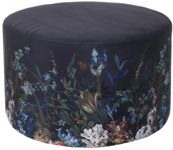 Пуф Essenza Элеонора Пионы 60х37х60 мм темно-синий 