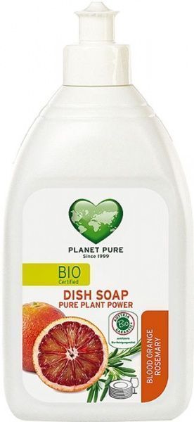 Миючий засіб для ручного миття посуду PLANET PURE Червоний апельсин і розмарин 0,51л