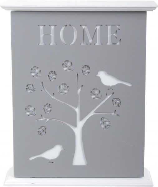 Ключниця Пташки біло-сіра 20х6х24 см