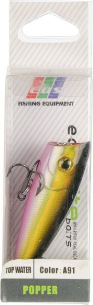 Воблер EOS Top Water 10 г 60 мм золотой с розовым