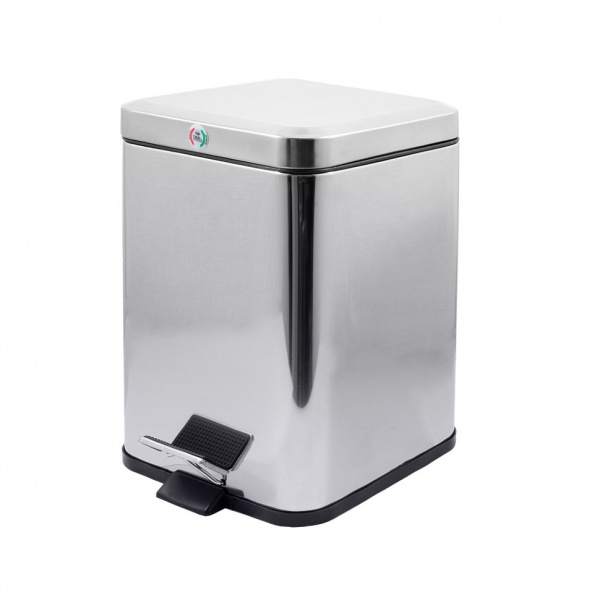 Ведро для мусора Trento с педалью Slow Motion квадрат 6 л