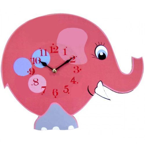 Часы настенные Слон розовый детские МДФ 33,5x4,5x27,5 см 05-205