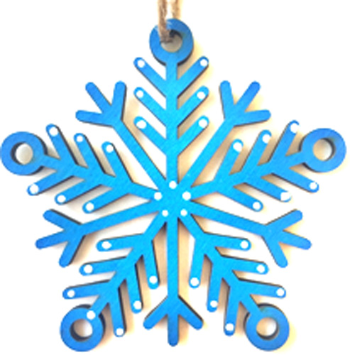Подвеска Снежинка 9 см синий 1220367