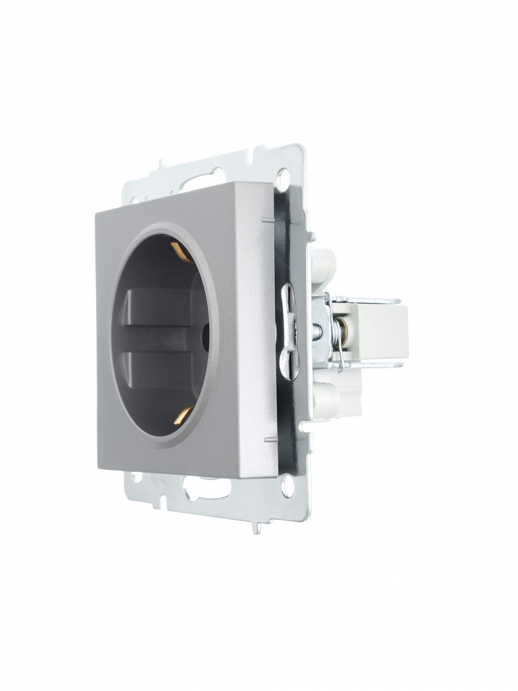 Механізм розетки 1 із заземленням Lezard Vesna IP20 сірий 742-3588-122B