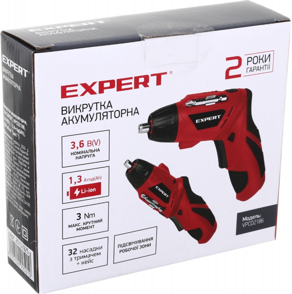 Викрутка акумуляторна Expert Tools VPCD2186