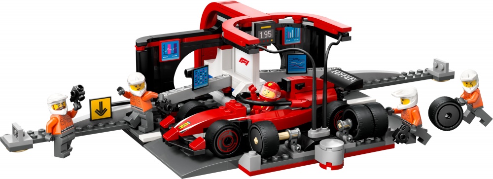 Конструктор LEGO City Піт-стоп і піт-екіпаж F1® з болідом Ferrari 60443