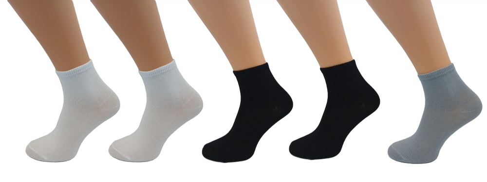 Набор носков женских Sensio средние р.23-25 белый/черный/серый 5 шт.