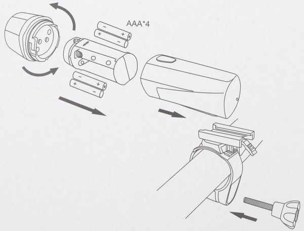 Фонарь велосипедный черный BHL103-Bk